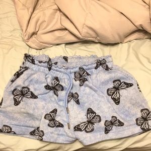 Butterfly drawstring shorts. Size: medium/large in womens. Seller: burks est. 20